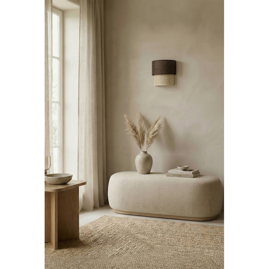 BRILAGI - Aplique de pared LED BOHO ECO 1xE27/10W/230V marrón/crema