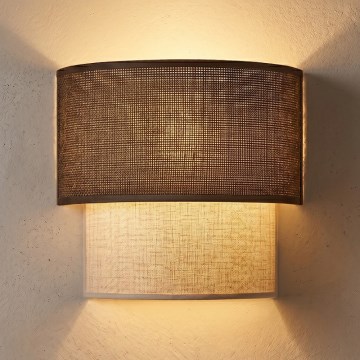 Brilagi - Aplique de pared LED BOHO ECO 1xE27/10W/230V marrón/crema