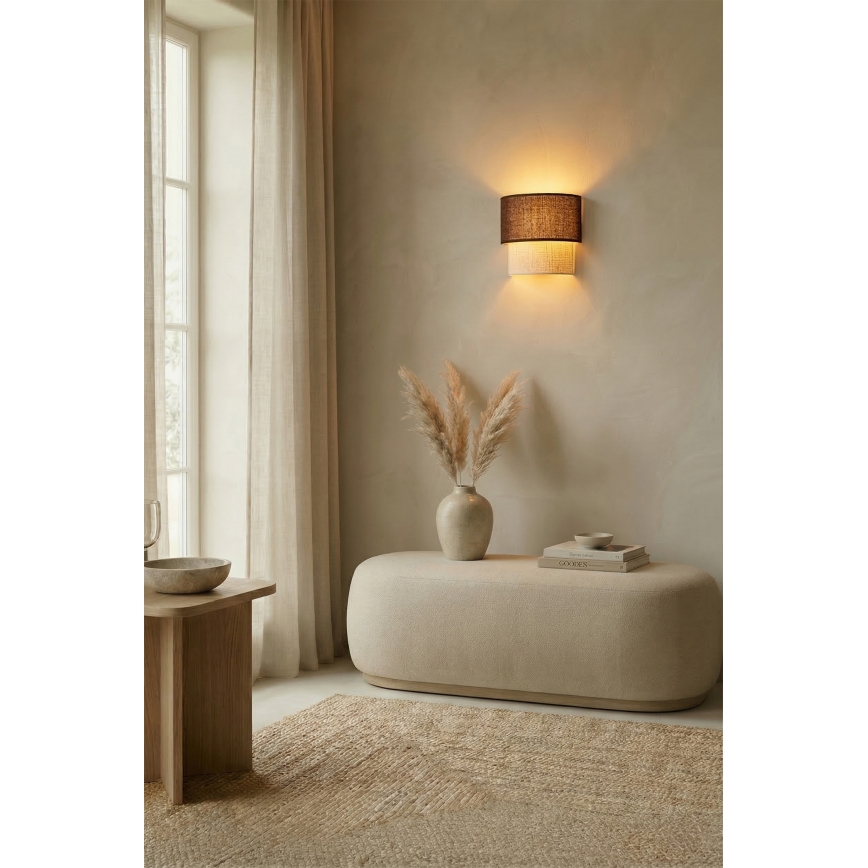 Brilagi - Aplique de pared LED BOHO ECO 1xE27/10W/230V marrón/crema