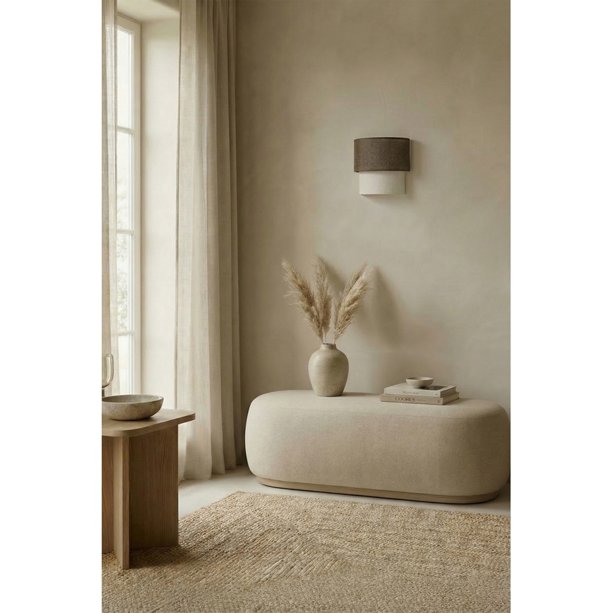 Brilagi - Aplique de pared LED BOHO ECO 1xE27/10W/230V marrón/crema