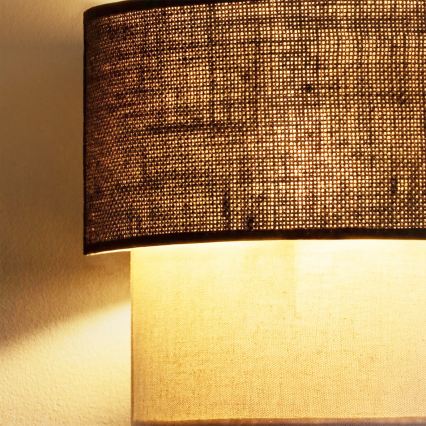 Brilagi - Aplique de pared LED BOHO ECO 1xE27/10W/230V marrón/crema