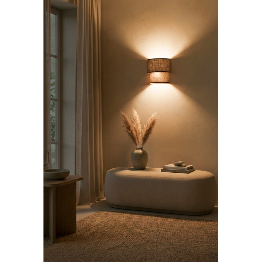 Brilagi - Aplique de pared LED BOHO ECO 1xE27/10W/230V marrón