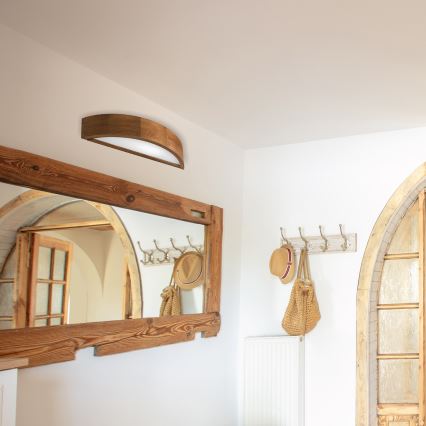 Brilagi - Aplique de pared LED CARVALHO 1xE27/15W/230V roble cerezo
