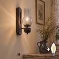 BRILAGI - Aplique de pared LED COTTAGE 1xE14/40W/230V haya/gris ahumado