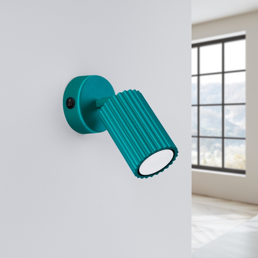 Brilagi - Aplique de pared LED CRESTO 1xGU10/10W/230V turquesa
