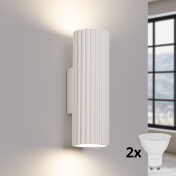Brilagi - Aplique de pared LED CRESTO 2xGU10/10W/230V 20 cm crema