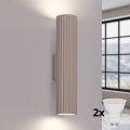 Brilagi - Aplique de pared LED CRESTO 2xGU10/10W/230V 30 cm taupe