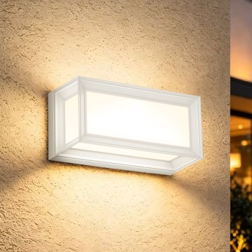 Brilagi - Aplique de pared LED de exterior con sensor PARKER LED/12W/230V blanco IP44