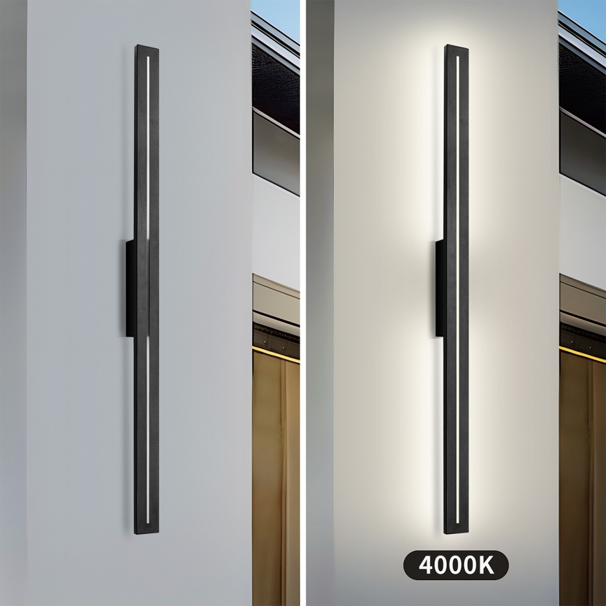 Brilagi - Aplique LED de pared exterior LINEO LED/24W/230V 4000K IP65 100 cm negro CRI 90