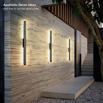 Brilagi - Aplique LED de pared exterior LINEO LED/24W/230V 4000K IP65 100 cm negro CRI 90