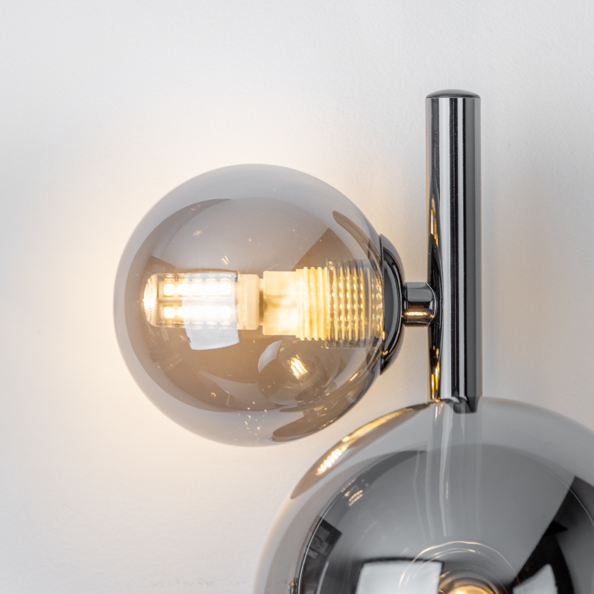 Brilagi - Aplique de pared LED MILLA 3xG9/3W/230V negro cromado/ahumado