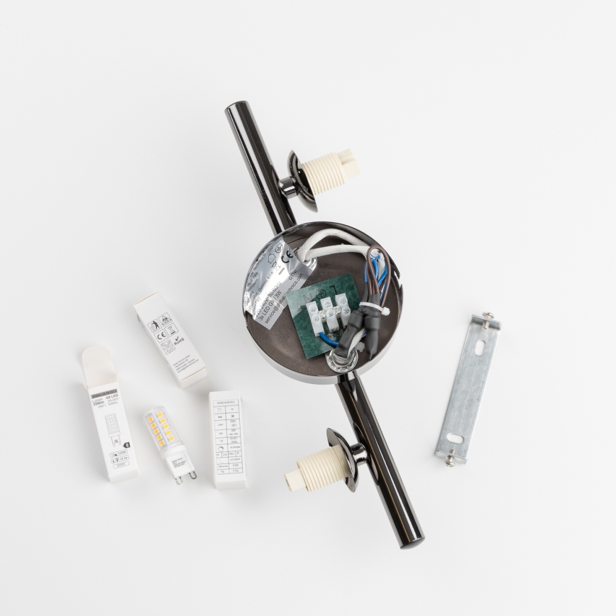 Brilagi - Aplique de pared LED MILLA 3xG9/3W/230V negro cromado/ahumado