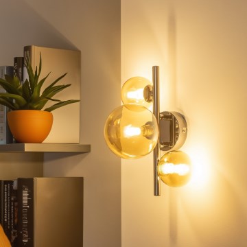 Brilagi - Aplique de pared LED MILLA 3xG9/3W/230V negro cromado/dorado