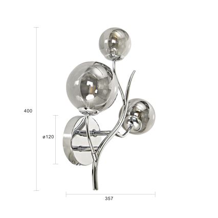 Brilagi - Aplique de pared LED MISTEL 3xG9/3W/230V negro cromado/ahumado
