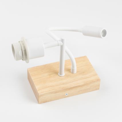 Brilagi - Lámpara de pared LED flexible NUBILA WOOD 1xE27/25W/230V + LED/3W roble/blanco/naranja
