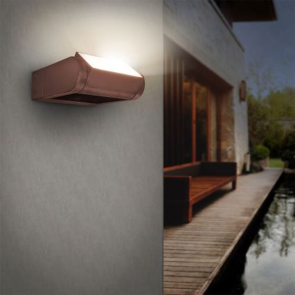 Brilagi - Aplique de pared LED para exterior CROTONE LED/7W/230V marrón IP54