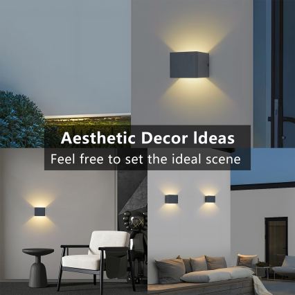 Brilagi - Aplique de pared LED para exterior DONNANI LED/5W/230V 10 cm antracita IP44
