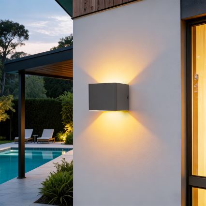 Brilagi - Aplique de pared LED para exterior DONNANI LED/5W/230V 10 cm antracita IP44