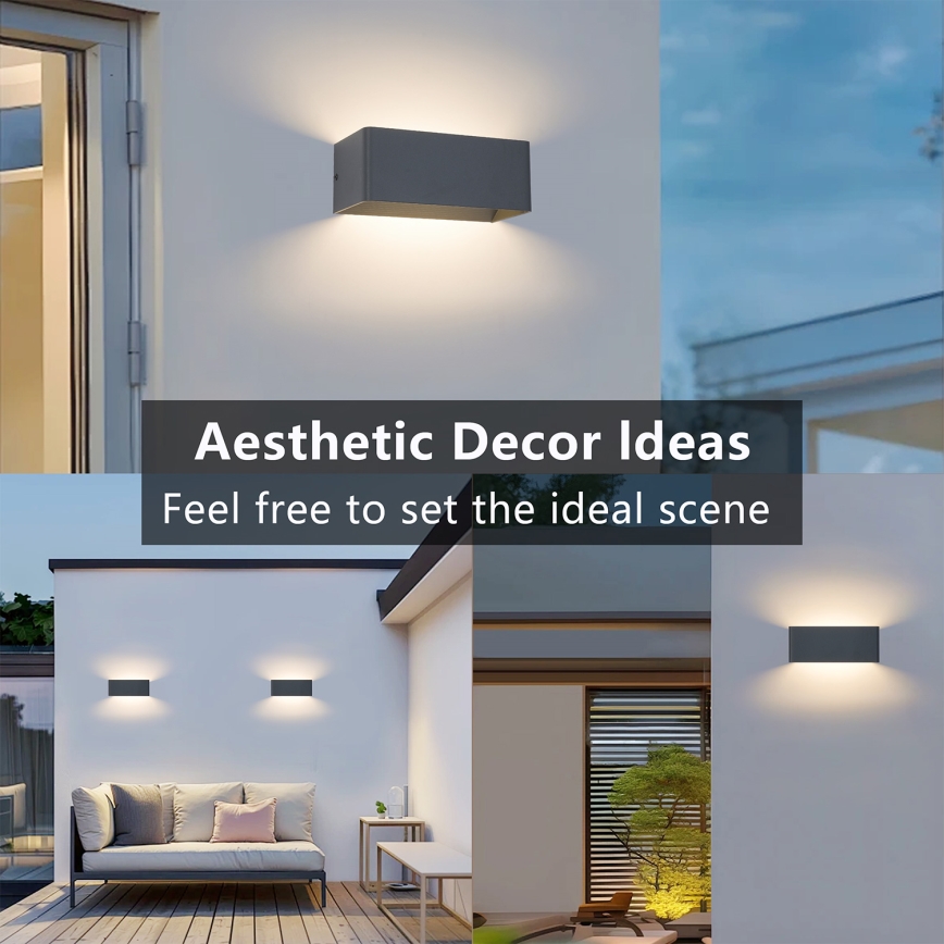 Brilagi - Aplique de pared LED para exterior DONNANI LED/7W/230V 20 cm antracita IP44