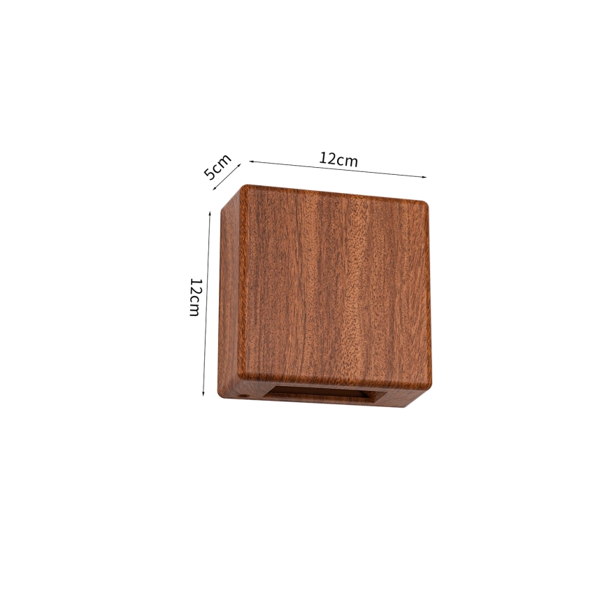 Brilagi - Aplique de pared LED para exterior DOUBLERAY LED/6W/230V, acabado en madera, IP54