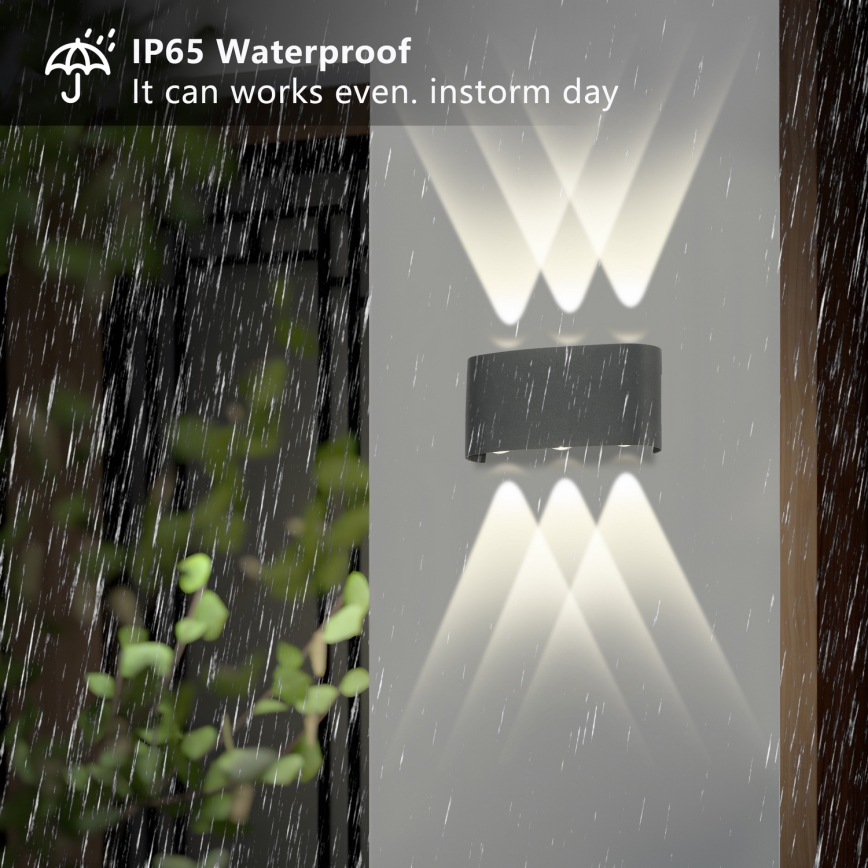BRILAGI - Aplique de pared LED para exterior FLAREBOX LED/6W/230V antracita IP65