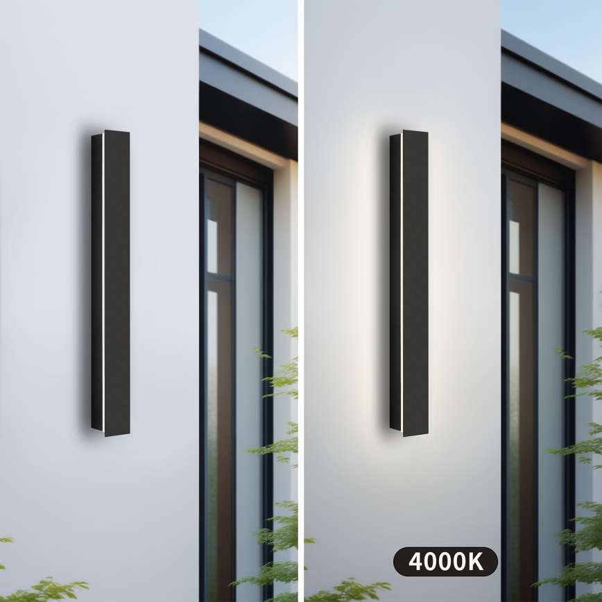 Brilagi - Aplique LED de pared para exterior LINEAR LED/12W/230V 4000K IP65 50 cm negro IRC 90