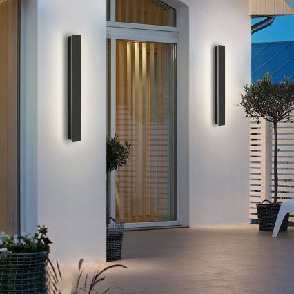 Brilagi - Aplique LED de pared para exterior LINEAR LED/12W/230V 4000K IP65 50 cm negro IRC 90