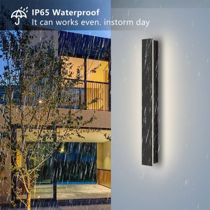 Brilagi - Aplique LED de pared para exterior LINEAR LED/12W/230V 4000K IP65 50 cm negro IRC 90