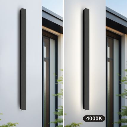 Brilagi - Aplique LED de pared para exterior LINEAR LED/22W/230V 4000K IP65 100 cm negro CRI 90