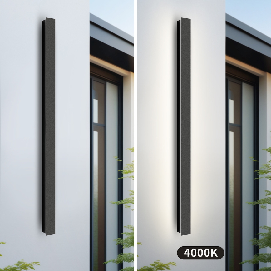 Brilagi - Aplique LED de pared para exterior LINEAR LED/22W/230V 4000K IP65 100 cm negro CRI 90