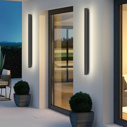 Brilagi - Aplique LED de pared para exterior LINEAR LED/22W/230V 4000K IP65 100 cm negro CRI 90