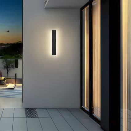 Brilagi - Aplique de pared LED para exterior LINEAR LED/8W/230V 3000K IP65 30 cm negro IRC 90