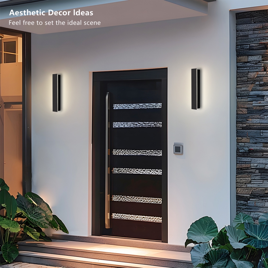Brilagi - Aplique de pared LED para exterior LINEAR LED/8W/230V 3000K IP65 30 cm negro IRC 90
