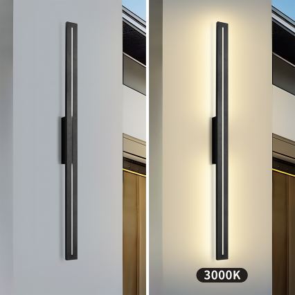 Brilagi - Aplique de pared para exterior LINEO LED/24W/230V 3000K IP65 100 cm negro CRI 90