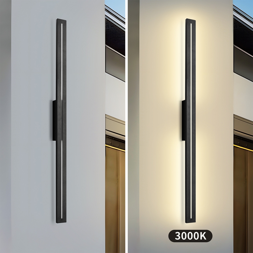 Brilagi - Aplique de pared para exterior LINEO LED/24W/230V 3000K IP65 100 cm negro CRI 90