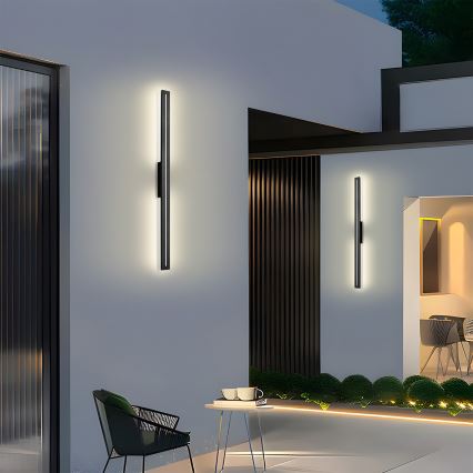 Brilagi - Aplique de pared para exterior LINEO LED/24W/230V 3000K IP65 100 cm negro CRI 90
