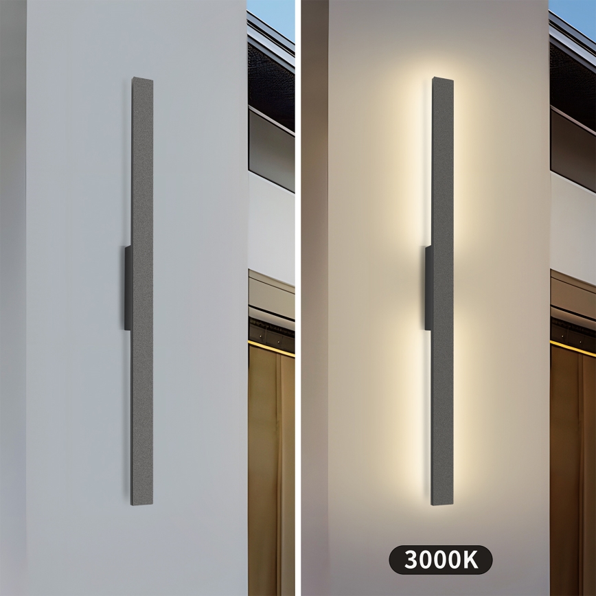 Brilagi - Aplique de pared LED para exterior LUNA LED/24W/230V 3000K IP65 100 cm antracita CRI 90