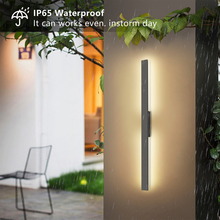 Brilagi - Aplique de pared LED para exterior LUNA LED/24W/230V 3000K IP65 100 cm antracita CRI 90