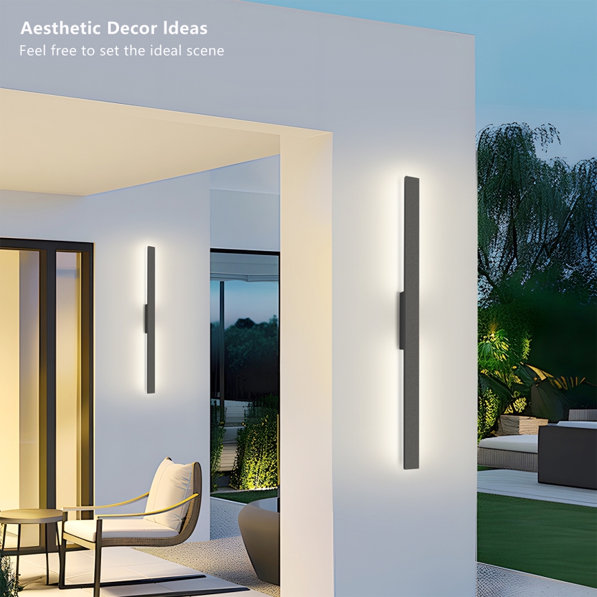 Brilagi - Aplique de pared LED para exterior LUNA LED/24W/230V 3000K IP65 100 cm antracita CRI 90