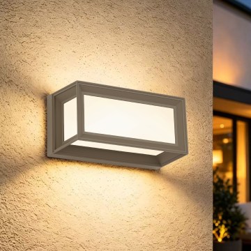 Brilagi - Aplique de pared LED para exterior PARKER LED/12W/230V 3000/4500/6000K gris IP44