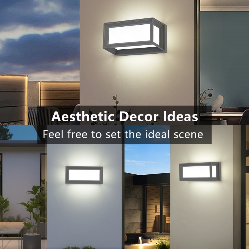 Brilagi - Aplique de pared LED para exterior PARKER LED/12W/230V 3000/4500/6000K gris IP44