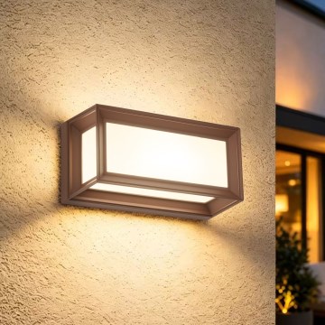 Brilagi - Aplique de pared LED para exterior PARKER LED/12W/230V 3000/4500/6000K marrón IP44