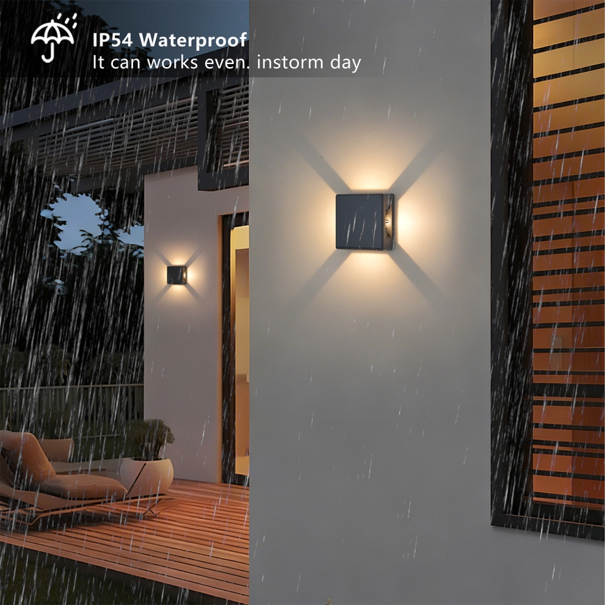 Brilagi - Aplique de pared LED para exterior QUADRAY LED/6W/230V antracita IP54