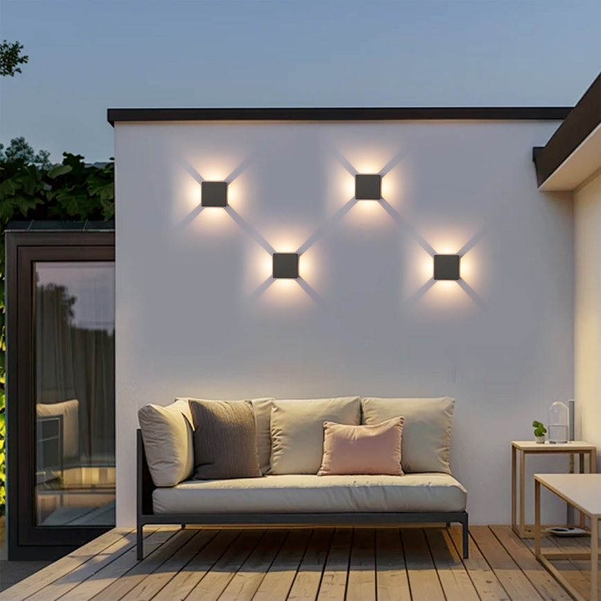 Brilagi - Aplique de pared LED para exterior QUADRAY LED/6W/230V antracita IP54