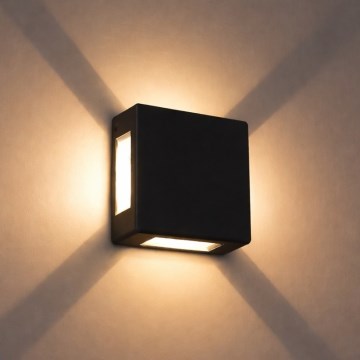 Brilagi - Aplique de pared LED para exterior QUADRAY LED/6W/230V negro IP54