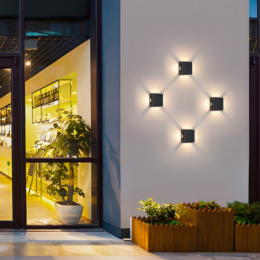 Brilagi - Aplique de pared LED para exterior QUADRAY LED/6W/230V negro IP54