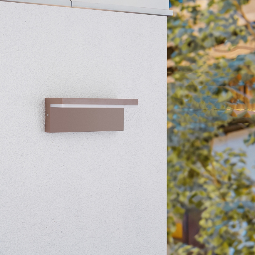 Brilagi - Aplique de pared LED para exterior TESSI LED/10W/230V marrón IP54