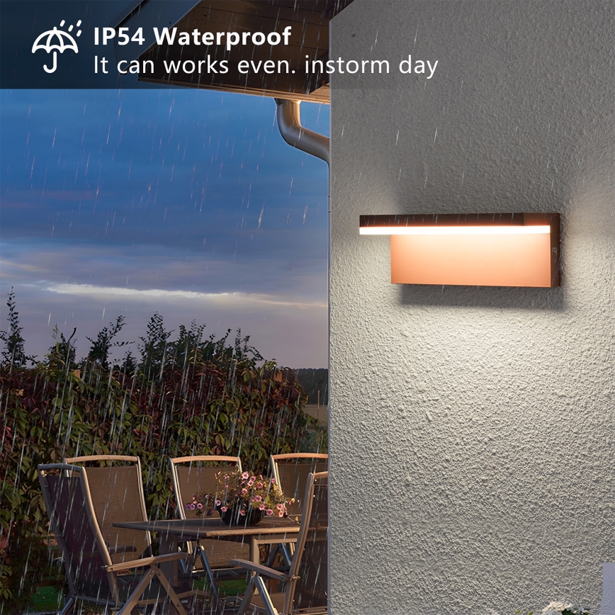 Brilagi - Aplique de pared LED para exterior TESSI LED/10W/230V marrón IP54