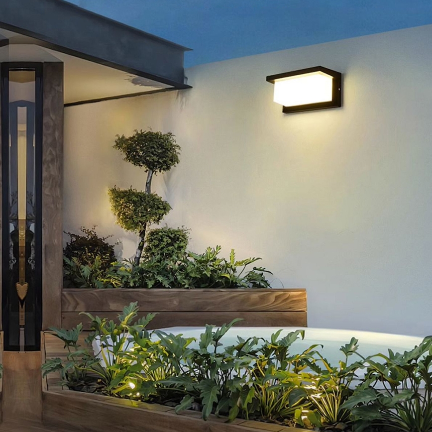 Brilagi - Aplique de pared exterior LED regulable BRICKY 1xE27/6W/230V 2700-6500K IP54 negro