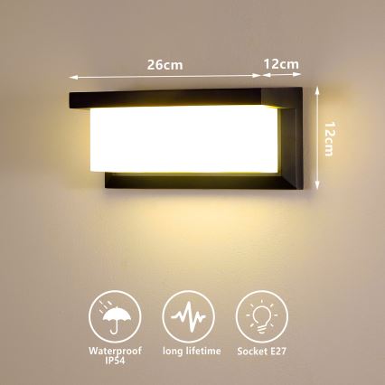 Brilagi - Aplique de pared exterior LED regulable BRICKY 1xE27/6W/230V 2700-6500K IP54 negro